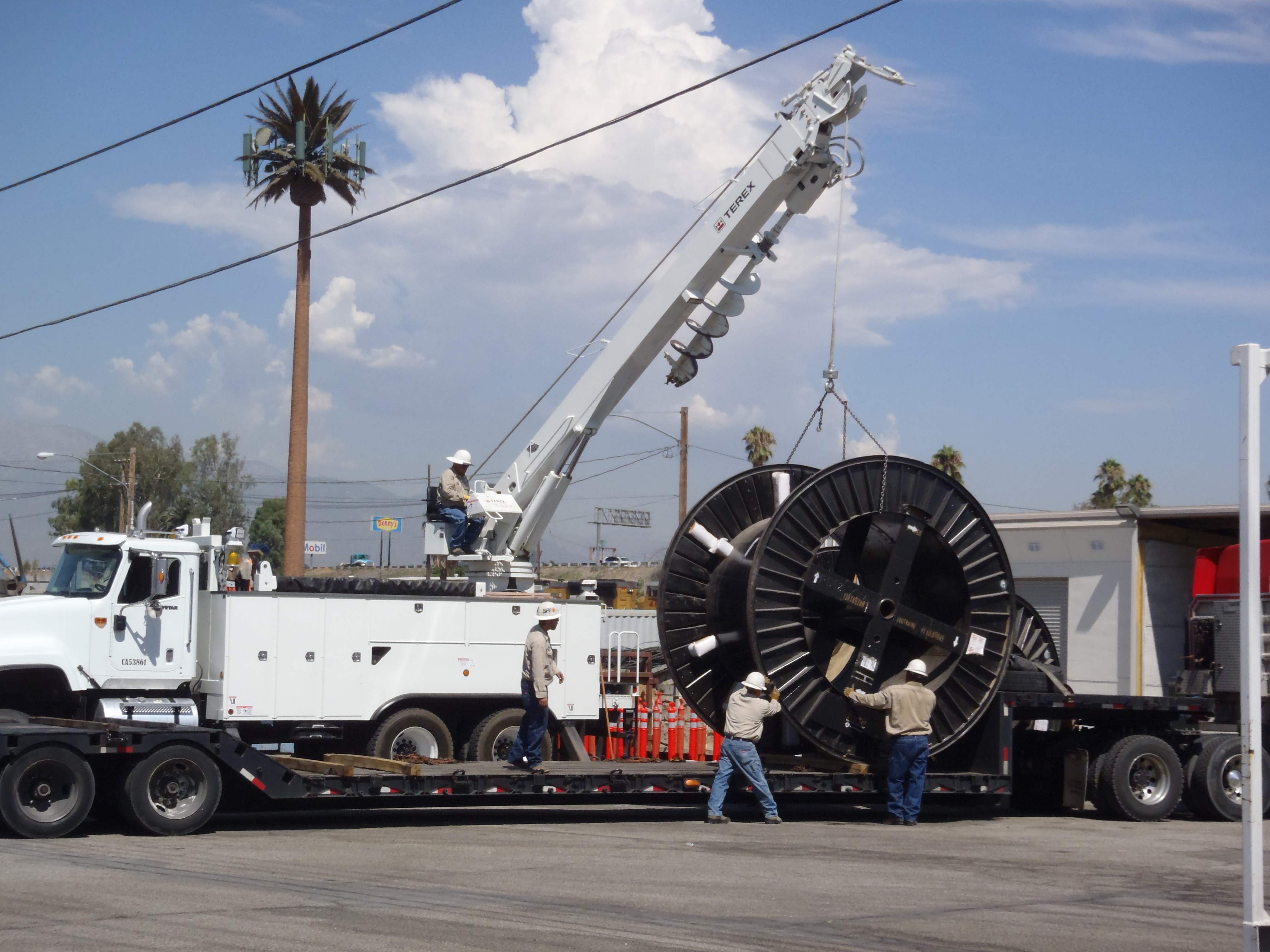 Truck Lifting roll of wire